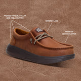 WALLY COMF FULL GRAIN LEATHER ROBE BROWN/MOLE BROWN